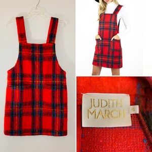 💥HP💥Judith March red plaid dress-jumper. Size S